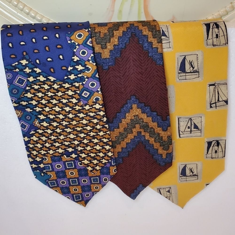 3 Vintage chaps Ralph lauren silk neck ties